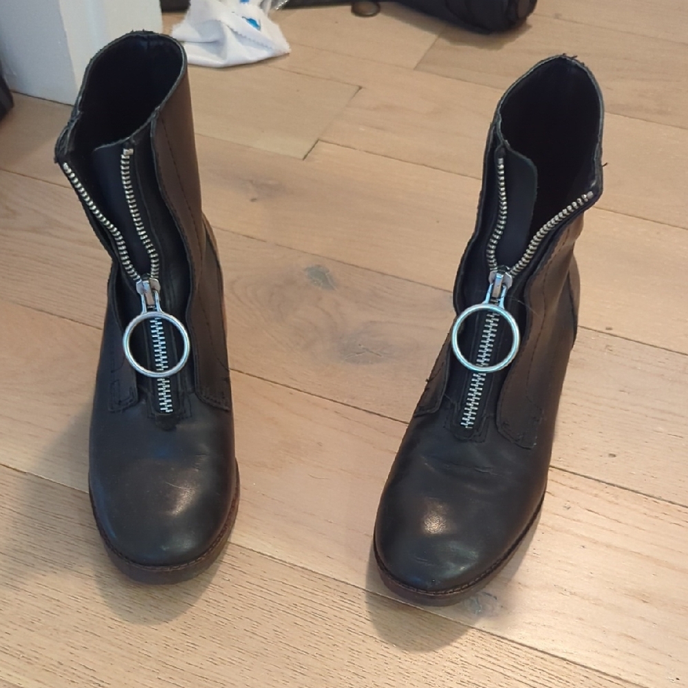 Lucky Brand Black Ankle Boots with Zipper